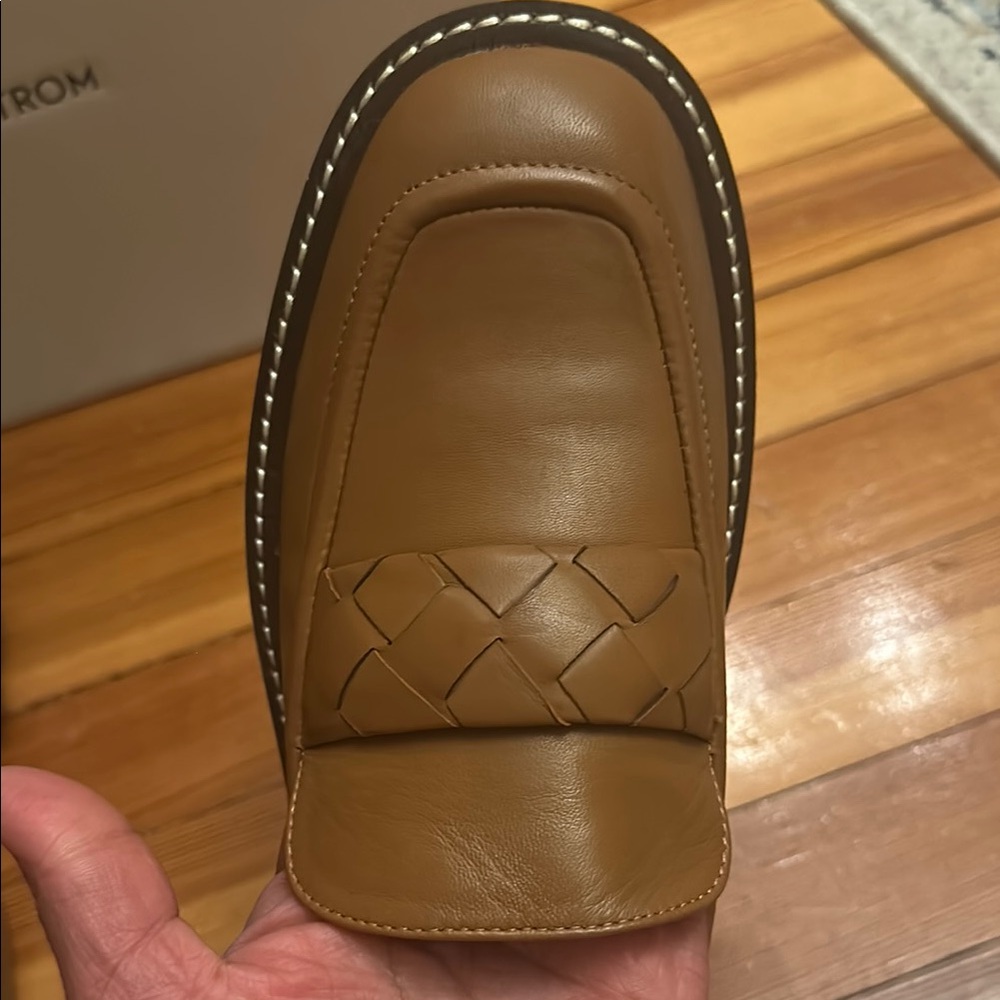 Nordstrom Brown Loafers with Woven Detail - Picture 6 of 10